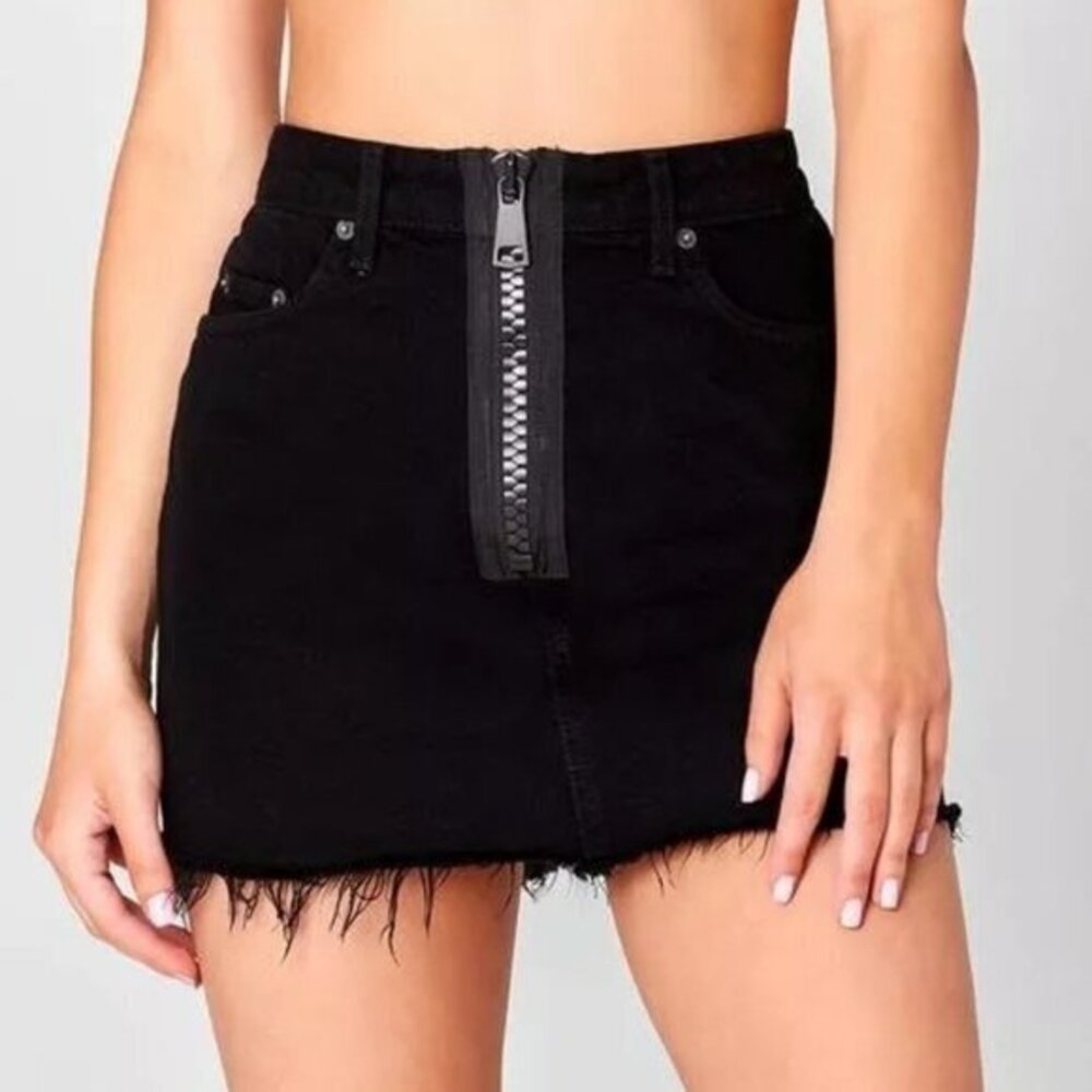 Carmar Colin Zip Front Denim Skirt 26
